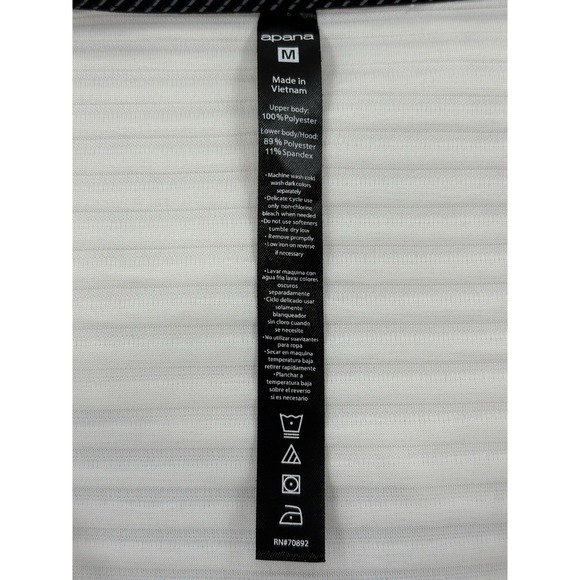 Apana 1/2 Zip Hoodie Womens M Ivory White Long Sleeve High Neck Pullover Workout - Picture 3 of 11